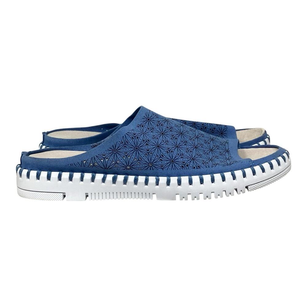 Patrizia Shoes‎ Womens US 9 Blue Spring Step Grazana Slip-On Blue Laser Cut